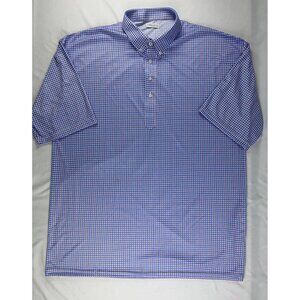 Collars and Co Mens 3XL XXXL Shirt Dress Collar Golf Polo Blue Gingham Check